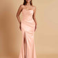 Sexy Soft Satin Mermaid Side Slit Floor-Length Mermaid Bridesmaid Dresses
