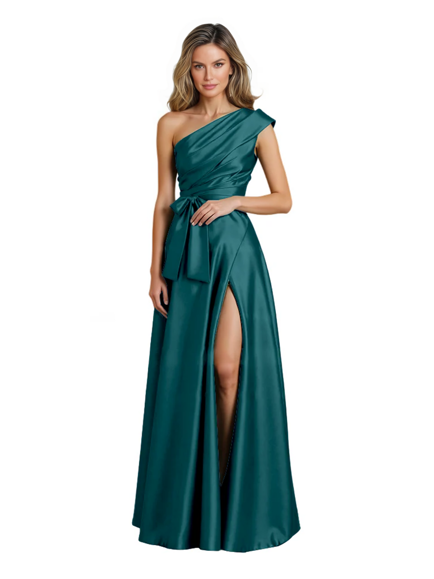 Wedding Mother of the Bride Dress One Shoulder and High Slit Formal Dresses