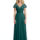 Mother of the Bride Dress Cap Sleeves and V-Neckline with Embroidered Lace Shoulders