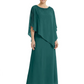 Elegant Mother of Bride Dresses Evening Gowns Trending 2026 Styles with Asymmetric Cape