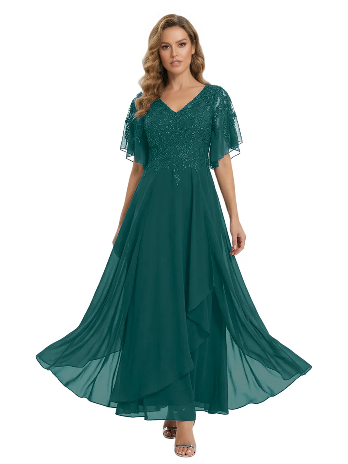Bling Sequin Chiffon Mother of the Brides Dresses Wedding Party Gowns For Mom