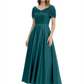 Luxury Formal Dress Sparkling Sequin Top Mother of Bride Dress Silk Satin A-Line Gowns