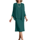 3 PCS Knee-Length Mother of Bride Dresses Prom Dress Evening Dress with Sheer Sleeves and Jacket