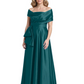Formal Floor-Length Mother of the Bride Gown Sleeveless Satin Maxi Dress with Drape