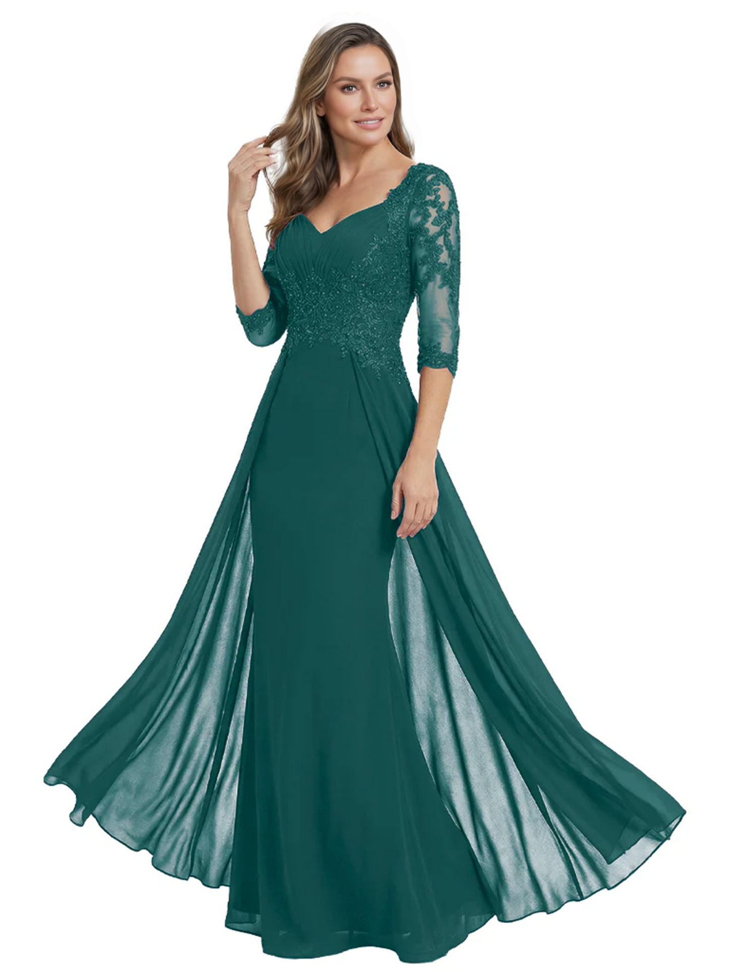 Luxury Burgundy Formal Dress Embroidered Lace Bodice Flowy Chiffon Gown 2026