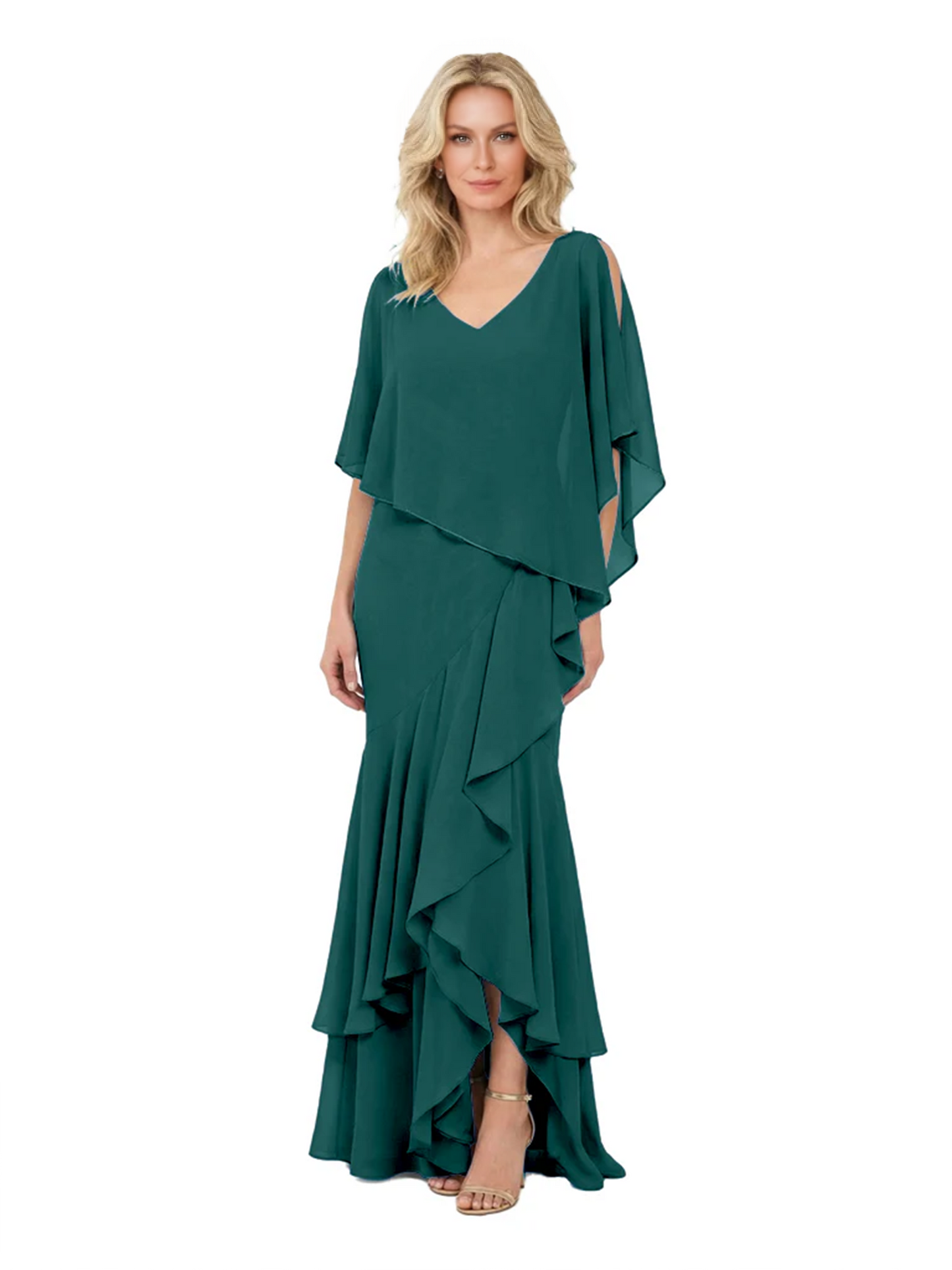 Chic Long A-Line Chiffon Mother of the Brides Dresses Sequin Mom Outfits