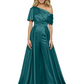 One Shoulder Mother of Bride jumpsuits Formal Gowns Floor Length Detachable Train