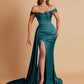 Sexy Soft Satin Sweetheart Off-the-shoulder Strapless Side-Slit Mermaid Bridesmaid Dresses