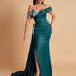 Elegant Soft Satin Mermaid Off Shoulder Floor-Length Mermaid Bridesmaid Dresses