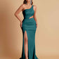 Gorgeous One Shoulder Soft Satin Side Slit Floor-Length Mermaid Bridesmaid Dresses