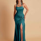 Gorgeous Square Criss Cross Soft Satin Side Slit Floor-Length Mermaid Bridesmaid Dresses