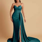 Sexy Soft Satin Mermaid V-neck Floor-Length Mermaid Bridesmaid Dresses