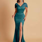 Sexy Soft Satin Mermaid V-neck Floor-Length Mermaid Bridesmaid Dresses