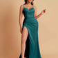 Simple Soft Satin Mermaid V-neck Floor-Length Mermaid Bridesmaid Dresses
