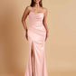 Sexy Soft Satin Mermaid Side Slit Floor-Length Mermaid Bridesmaid Dresses