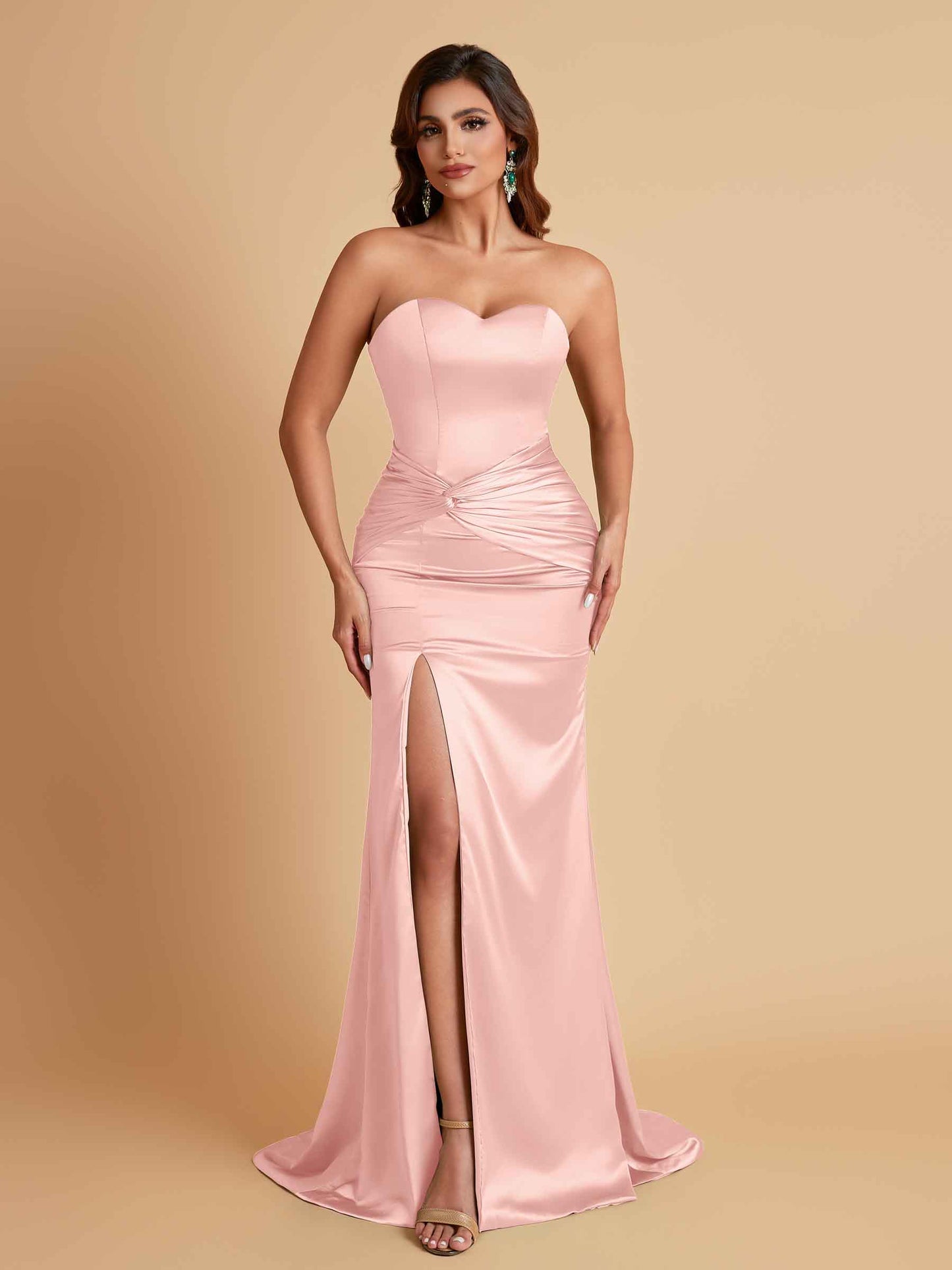 Sexy Soft Satin Mermaid Sweetheart Floor-Length Mermaid Bridesmaid Dresses
