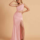 Sexy One-Shoulder Waist Cutout With High Split Floor-Length Bridesmaid Dresses