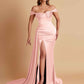 Sexy Soft Satin Sweetheart Off-the-shoulder Strapless Side-Slit Mermaid Bridesmaid Dresses