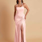 Gorgeous Square Criss Cross Soft Satin Side Slit Floor-Length Mermaid Bridesmaid Dresses