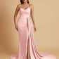 Sexy Soft Satin Mermaid V-neck Floor-Length Mermaid Bridesmaid Dresses