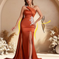 Elegant Soft Satin Sweetheart One Shoulder Side-Slit Mermaid Bridesmaid Dresses