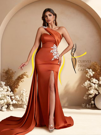 Elegant Soft Satin Sweetheart One Shoulder Side-Slit Mermaid Bridesmaid Dresses