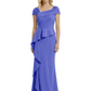 A-Line Satin Cap Sleeves Mother of the Brides Dresses Floor Length For Wedding