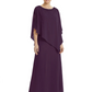Elegant Mother of Bride Dresses Evening Gowns Trending 2026 Styles with Asymmetric Cape
