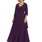 Luxury Formal Mother of Bride Dress Sparkling Sequin Top & Flowy Chiffon Skirt with Shawl