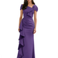 Elegant Mother of Bride Dress Formal Gowns Mermaid Ruffle Floor Length Asymmetric Neckline