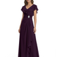 Elegant Mother of the Groom Dress Cascading Ruffle Chiffon Formal Gown Rhinestone