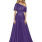 One Shoulder Mother of Bride jumpsuits Formal Gowns Floor Length Detachable Train