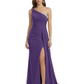 One Shoulder Mother of Bride Dress Ruffle Formal Gowns Mermaid Floor Length Train Slit