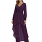 Luxury Black Formal Trousers Set High-Low Chiffon Top with Sparkling Beaded Detail