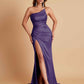 Gorgeous Strapless Soft Satin Side Slit Floor-Length Mermaid Bridesmaid Dresses