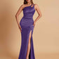 Sexy Soft Satin Mermaid One Shoulder Floor-Length Mermaid Bridesmaid Dresses