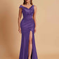 Sexy Soft Satin Mermaid V-neck Floor-Length Mermaid Bridesmaid Dresses