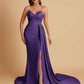 Sexy Soft Satin Mermaid V-neck Floor-Length Mermaid Bridesmaid Dresses