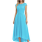 Elegant Evening Gown Trending 2026 Styles with Cap Sleeves High-Low Skirt