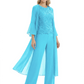Elegant Pink 3-Piece Pant Set Trending 2026 Styles with Lace Wide-Leg Pants
