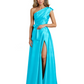Wedding Mother of the Bride Dress One Shoulder and High Slit Formal Dresses