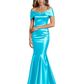 Luxury Emerald Formal Dress Off-the-Shoulder Satin Gown Trumpet Silhouette