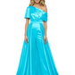 One Shoulder Mother of Bride jumpsuits Formal Gowns Floor Length Detachable Train