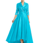Elegant Mother of Bride Dress Evening Gowns Trending Styles with Lapel Collar 3/4 Sleeves