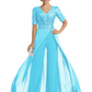 V-Neck Chiffon Mother of the Brides Jumpsuits Dresses Floor Length A-Line Lace