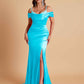 Elegant Soft Satin Mermaid Spaghetti Straps Floor-Length Mermaid Bridesmaid Dresses