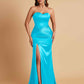 Sexy Soft Satin Mermaid Sweetheart Floor-Length Mermaid Bridesmaid Dresses