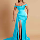 Sexy Soft Satin Sweetheart Off-the-shoulder Strapless Side-Slit Mermaid Bridesmaid Dresses