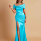 Elegant Soft Satin Off-the-shoulder Side-Slit Mermaid Bridesmaid Dresses