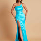 Gorgeous Strapless Soft Satin Side Slit Floor-Length Mermaid Bridesmaid Dresses